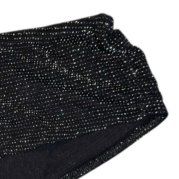 4/$24 SOURY Paris Elegant Black with Silver Shimmer Shortie Pajama Shorts - Picture 5 of 5